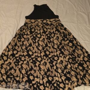 SHEIN One Shoulder Black and Tan Dress